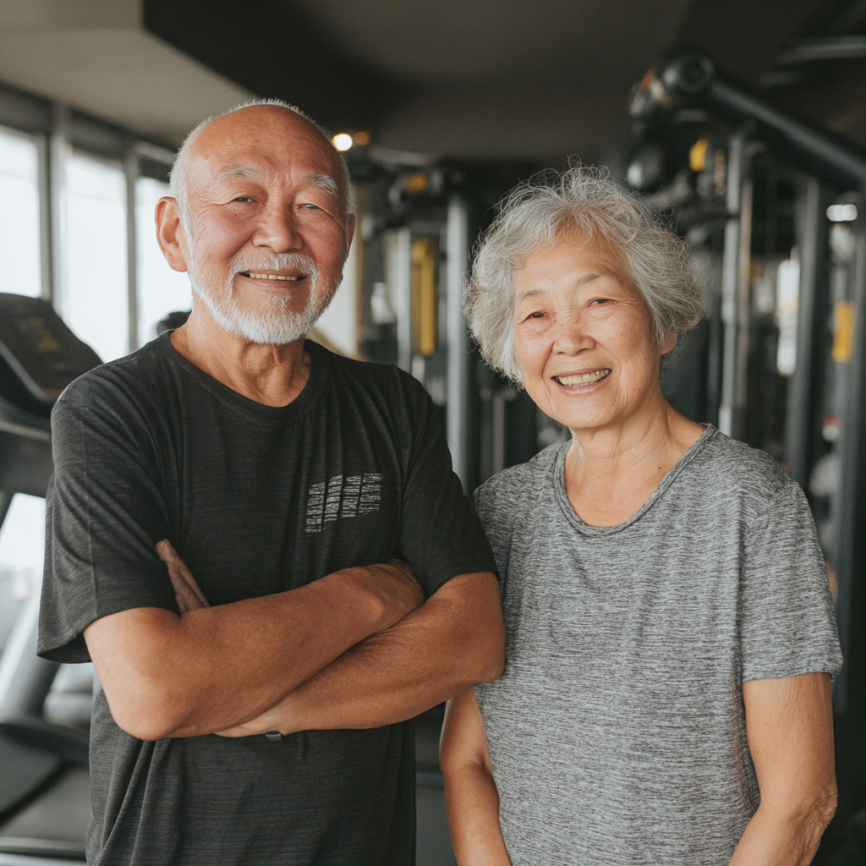 Katta yoshdagi odamlar jamoaviy mashq